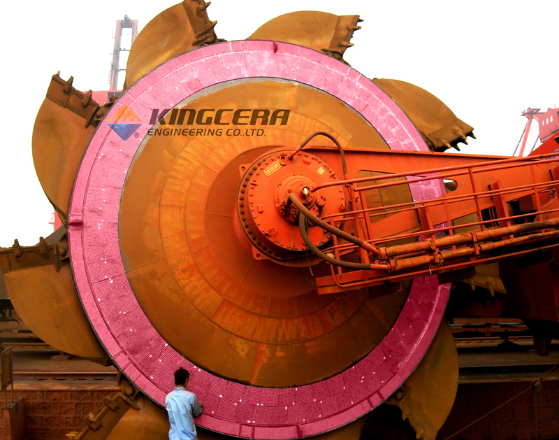 银娱优越会耐磨陶瓷应用于斗轮机圆盘