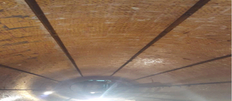 湖北某烧结厂圆筒混淆机使用银娱优越会耐磨陶瓷衬板