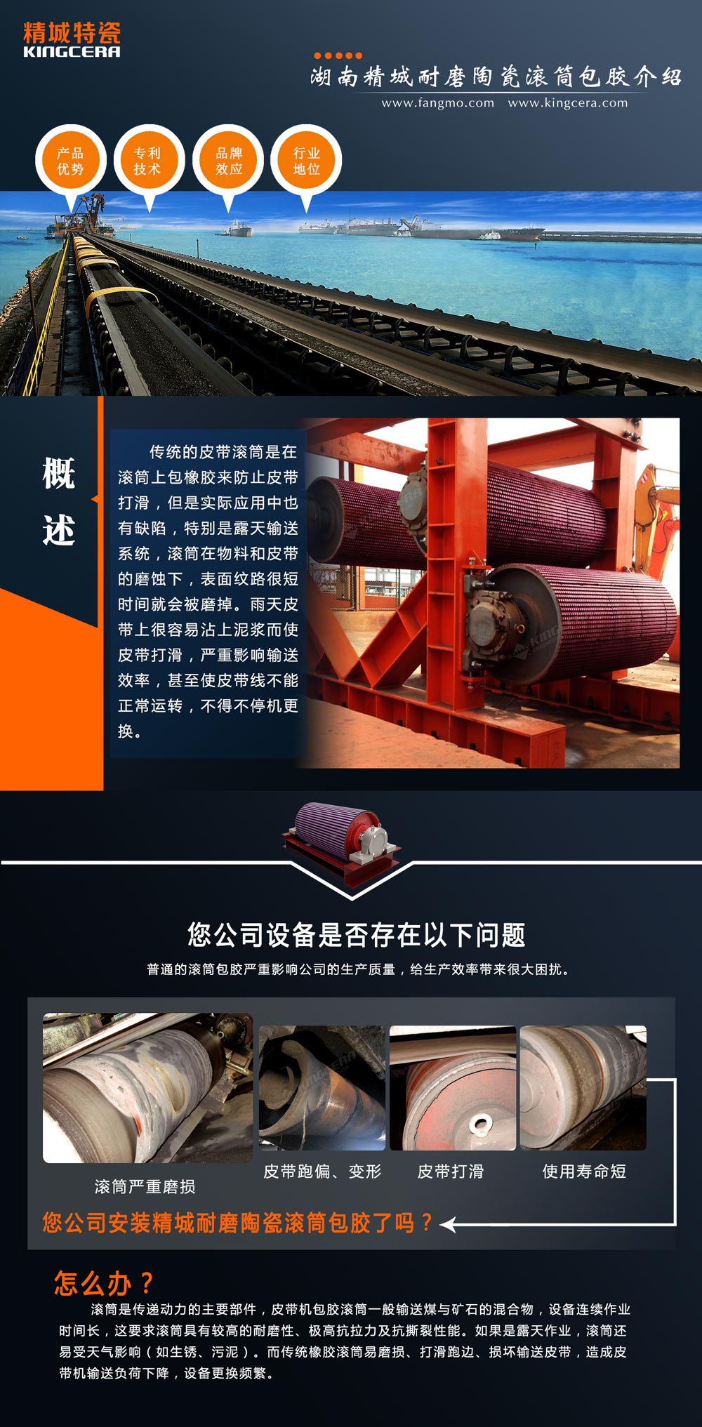 湖南银娱优越会耐磨陶瓷滚筒包胶